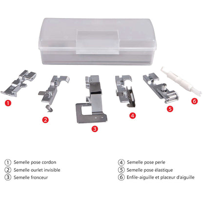 Kit de semelles pour surjeteuse Necchi NL-11C et Creator C12